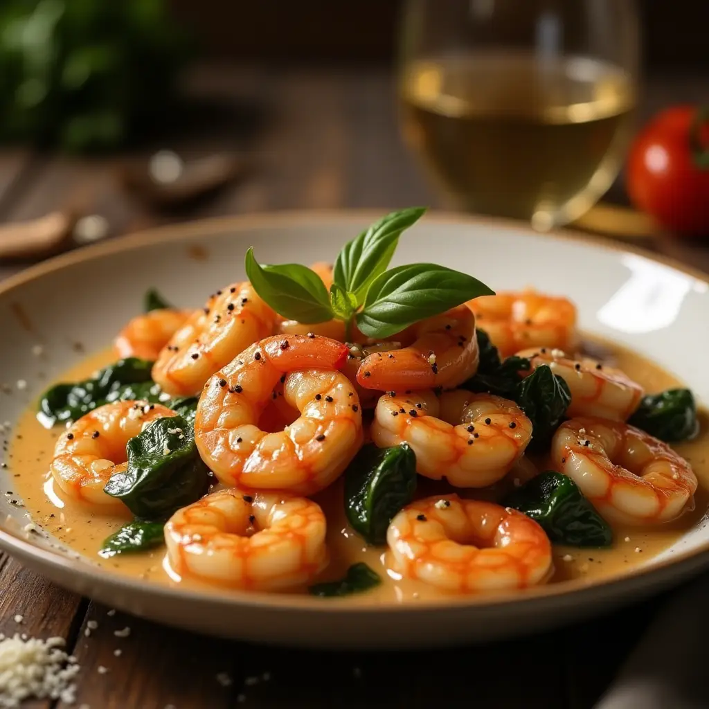 somudro A beautifully plated Creamy Tuscan Shrimp dish in 0ef53f8b 4267 4344 9db4 3253733143f2