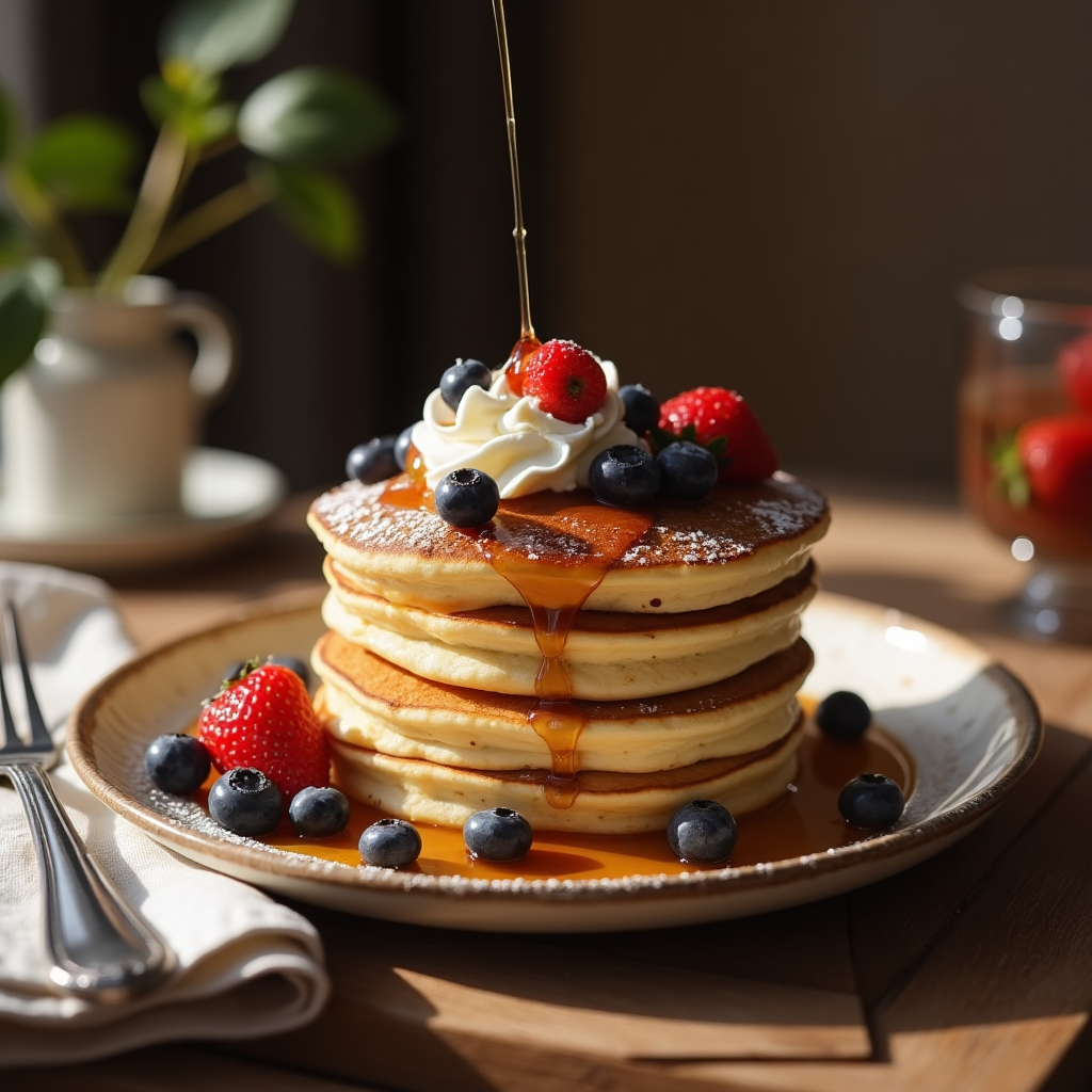 somudro_A_stack_of_golden-brown_cottage_cheese_pancakes_on_1c1e9f07-9bee-4b7b-b01b-498029464fef