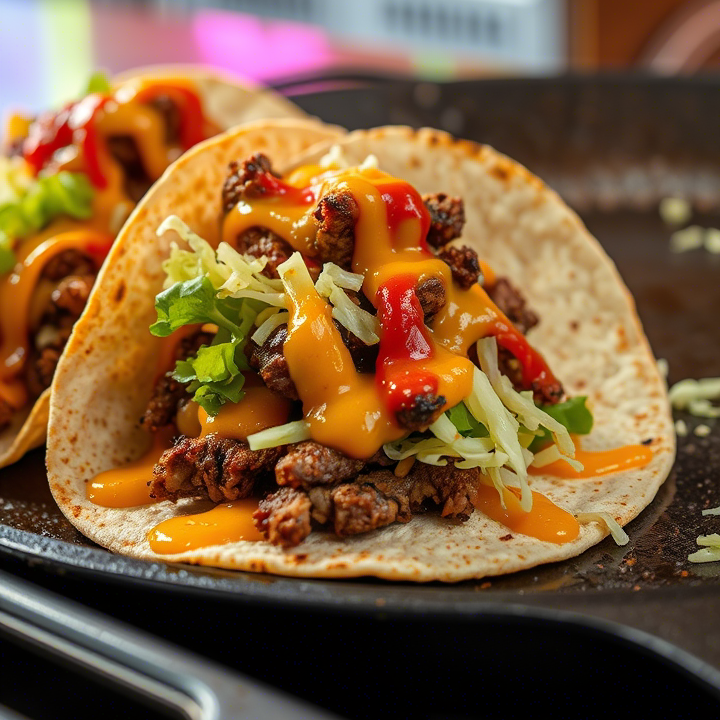 Smash Burger Tacos – Crispy, Cheesy, and TikTok Famous!