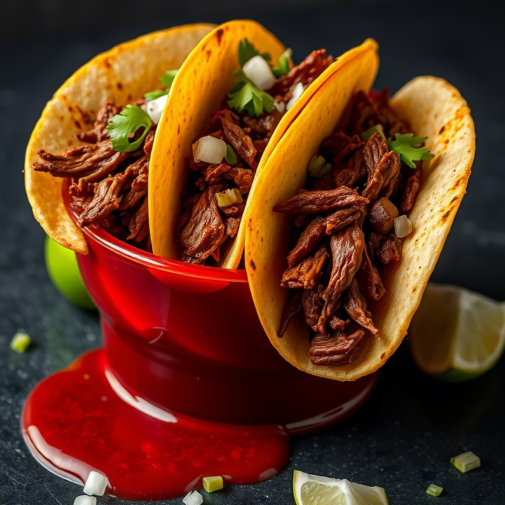 Authentic Birria Tacos with Dipping Sauce (Consomé)