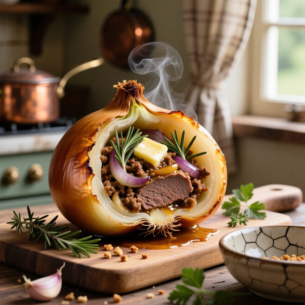 amazing Slow Roasted Stuffed Onion