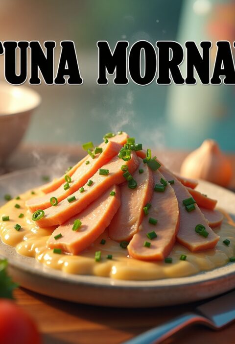 Golden baked Tuna Mornay casserole topped with cheese and breadcrumbs