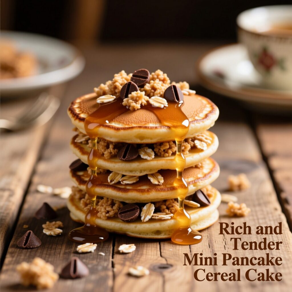 Rich and Tender Mini Pancake Cereal Cake